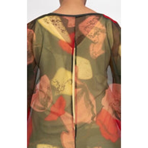 Sympli Women's Floral Printed Sheer Tunic Slit Back Size 14 - Picture 4 of 7